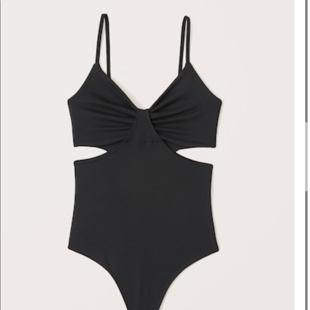 Abercrombie & Fitch Seamless Cutout Cami Bodysuit Black